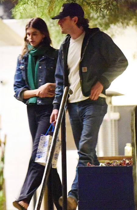Kaia Gerber was spotted walking with Lewis Pullman
