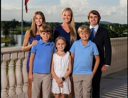 Vanessa with her five kids